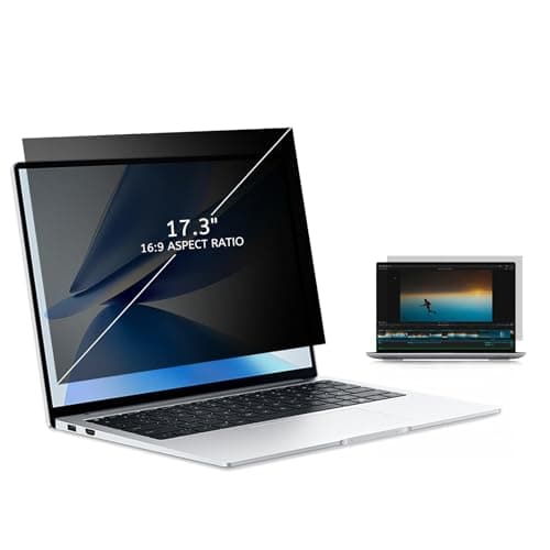 Image of MOBDIK Laptop Privacy Screen 17.3 Inch for 16:9 Ratio Computer Monitor, Removable Anti Glare Blue Light Filter, Anti-Spy, Anti-Scratch