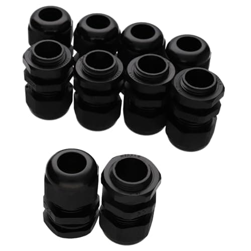 Image of Nylon Cable Gland M20 Long 10-14mm with Weatherproof IP68 Washer Black [10 Pack]