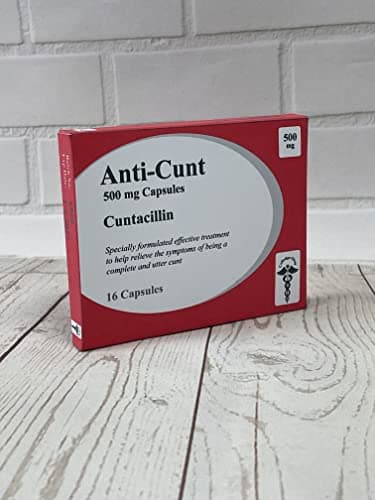 Image of Joke Prank Pill Medication Box Present Gift April Fool's Trick Funny Anti-biotic (Cunt)
