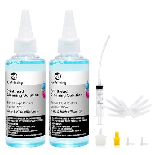 Image of JoyPrinting Printhead Cleaner Kit for All Inkjet Printers, Printer Nozzle Cleaning Kit Compatible for All Print Heads of Printers Epson/HP/Canon/Brother/HP/Lexmark/Kodak and Samsung 100ml (2-Pack)
