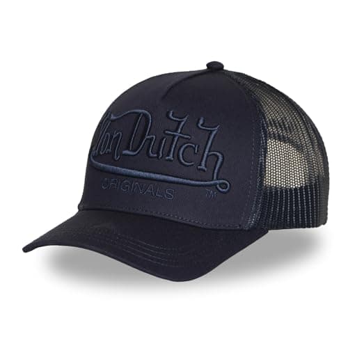 Image of Von Dutch Originals Trucker CapDutch Women/Men - Base Cap mesh Baseball Snapback, with Peak, Peak All-Season Spring Summer Autumn Winter - One Size Navy