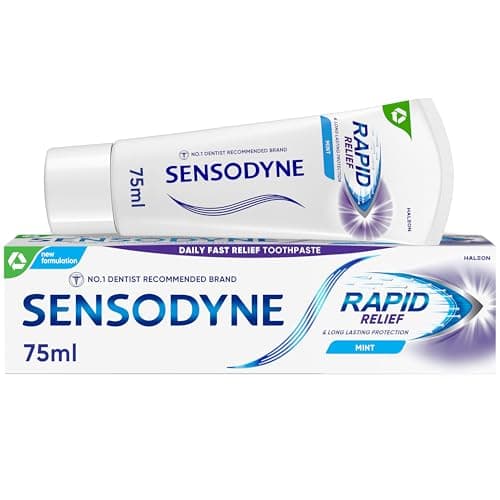 Image of Sensodyne Rapid Relief Toothpaste, Daily Fast Relief Sensitive Toothpaste for Sensitive Teeth, Original Mint Flavour, 75ml