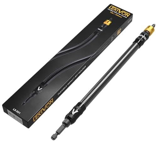 Image of LEXIVON 12-inch Flexible Drill Bit Extension with Quick-Release Holder, 1/4 Inch Hex Shank (LX-501)