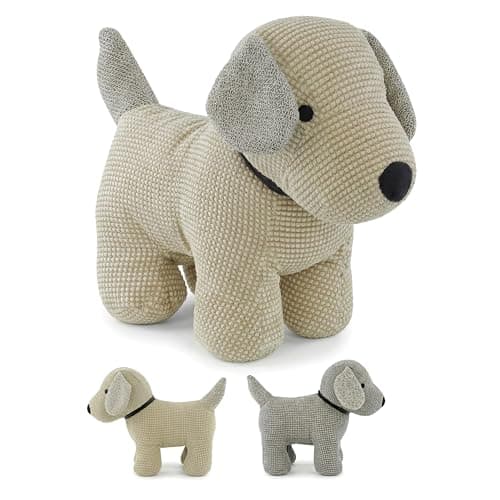 Image of GEEZY Weighted Door Stop Animal - Novelty Fabric Dog Floor Stopper with Sand Filling - Decorative Puppy Door Holder for Wood, Carpet, Home Bedroom & Living Room, Assorted Colours