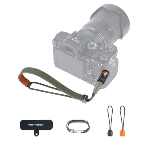 Image of PGYTECH Camera Wrist Strap Slim Quick Release Adjustable for Compact/Mirrorless/Instant Cameras, Camera Phone Strap Compatible with Sony RX100/Canon G7X/Ricoh GR/Leica/Fujifilm, Vintage Style, Green