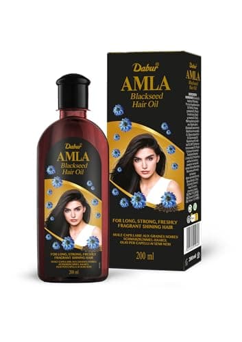 Image of Dabur Amla Blackseed Hair Oil, 200 ml, Hair Oil for all hair types, Prevent Hair Thinning, Adds Volume to Hair, Controls Premature Greying, Prevents Dandruff, Blackseed
