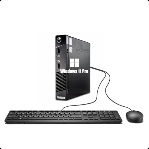 Image of Lenovo ThinkCentre M93/M93P Mini Desktop Computer PC, Intel Core i5-4570, 8 GB RAM, 256 GB SSD, WiFi, Bluetooth, US QWERTY Keyboard, Windows 11 Pro (Renewed)