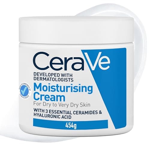 Image of CeraVe Moisturising Cream, Face & Body, with 3 Essential Ceramides & Hyaluronic Acid for Dry to Very Dry Skin, Developed with Dermatologists, Fragrance-Free, 454g/16oz