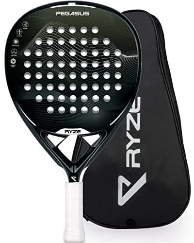 Image of RYZE PEGASUS Padel Racket in 100% Carbon Fiber - Max Power + Control - Pro Paddle Racket for Adults - EVA-17 Flex Foam - 360g Light & Durable - Paddle Tennis Racket + Free Cover Included