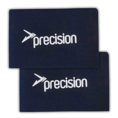 Image of Precision Shin Guard Stays, Pack of 2 Elastic Straps, One Size, Hook and Loop Fastening, Premium Elastic, Wide Fit, Navy