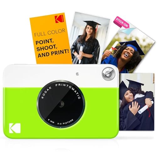 Image of KODAK Printomatic Full-Color Instant Print Digital Camera, Zink 2x3" (5.1x7.5 cm) Sticky-Back Photo Paper, 5MP, Portable, Creative Fun Gift for Birthday, Christmas, Holiday, Green