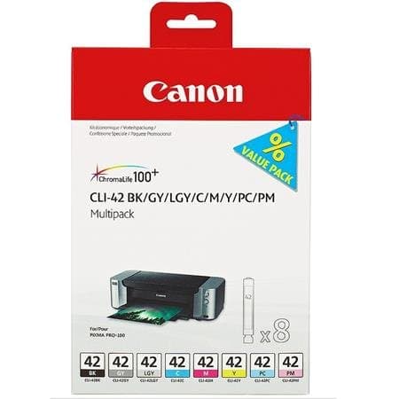 Image of Canon CLI-42 Black and Colour 8 Ink Cartridge Combo Pack - 6384B010