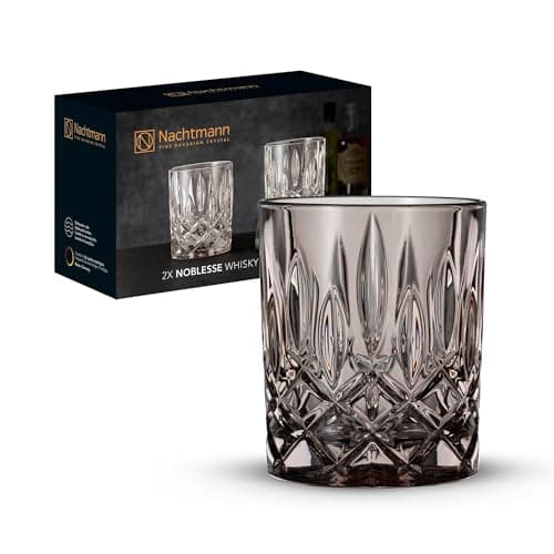 Image of Nachtmann Noblesse Fresh 104242 2-Piece Whisky Tumbler Set, Brown Whisky Glasses, Crystal Glass, 295 ml, Taupe, Noblesse Fresh