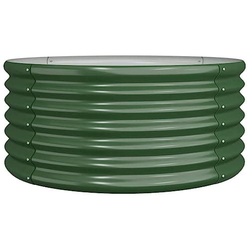 Image of vidaXL Garden Planter Outdoor Plant Stand Raised Bed Flower Pot Patio Planter Vegetable Herb Bed Flower Box Galvanised Steel Green