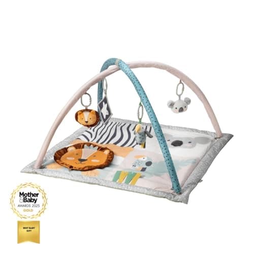 Image of Nuby Animal Adventures Baby Play Mat – Toy Activity Gym with Sensory Toys and Padded Base for Tummy Time, One Size
