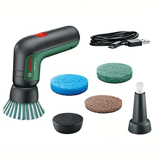 Image of Bosch Home and Garden Electric Cleaning Brush UniversalBrush & Bosch Kitchen Pad for Electric Cleaning Brush UniversalBrush (3 Pieces Included, in Carton Packaging)
