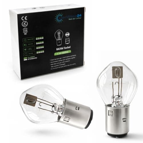 Image of LIGHTWORLD24 BA20d S2 35/35W 12V Motorcycle Halogen Headlight Super Bright High Beam Low Beam Scooter Moped Scooter Bilux Lamp Bulbs Set of 2
