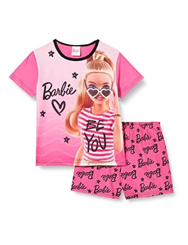 Image of Barbie Girls Pyjamas Short PJ Set, Doll Pyjamas for Girls, Ages 3 to 10 Years, Official Merchandise (5-6 Years) Pink