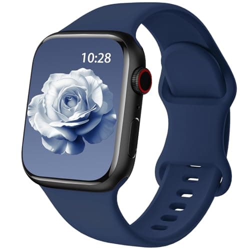 Image of Patented Upgraded Silicone Strap Compatible with Apple Watch Straps 38mm 40mm 41mm 42mm 44mm 45mm 46mm 49mm Women Men,Soft Sport Bands for iWatch Series 11 10 9 8 7 6 5 4 3 2 1 SE Ultra,Navy Blue