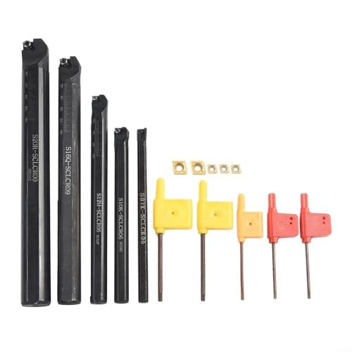 Image of 5pcs Turning Tool Boring Bar Holder SCLCR09 Set with For CCMT Inserts Designed for Steel and Cast Iron Cutting and Finishing Tasks