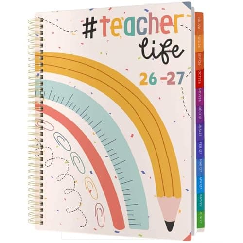 Image of Teacher Planner 2026-27 Academic Diary 2026-2027 A4, July 2026 - June 2027 Teachers Planner, Teaching Assistant Plan Book with Color Tabs