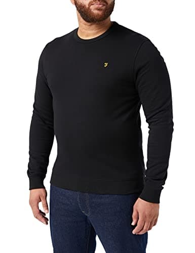 Image of Farah Men's Tim Crew Sweatshirt, Black, XXL UK