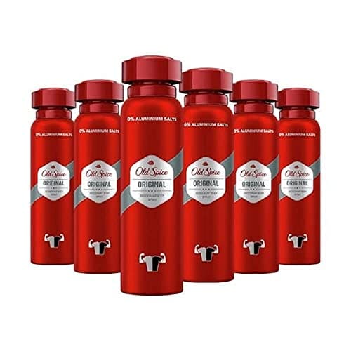 Image of Old Spice Original Deodorant Body Spray For Men 150 ml x 6, 48H Fresh, 0% Aluminium Salts, Anti-White Marks and Yellow Stains
