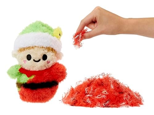 Image of Fluffie Stuffiez Holiday Santa - Small Collectible Feature Plush - Surprise Reveal Unboxing - Huggable ASMR Soft Fluff - Fidget, DIY, Fur Pulling - Suitable for Kids Ages 4+ and Collectors