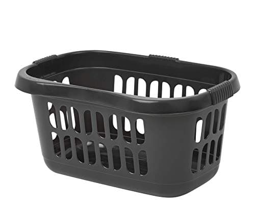 Image of High Grade Plastic Hipster Laundry Baskets Washing Clothes Linen Storage Bin Tidy (Midnight Black)