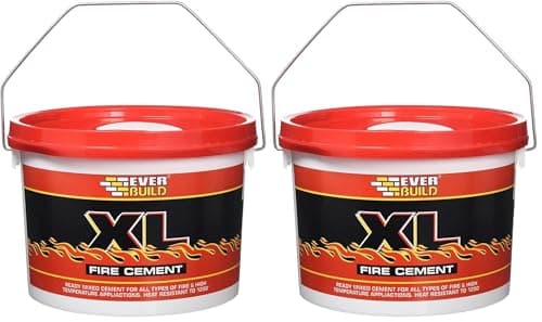Image of Everbuild – XL Fire Cement – Ready Mixed – Resistant to Temperatures Up to 1250˚C – Buff – 5kg (Pack of 2)