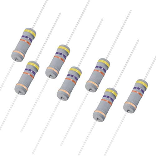 Image of uxcell 50Pcs 47K Ohm Resistor, 2W 5% Tolerance Carbon Film Resistors, Axial Lead, 4 Bands for DIY Electronic Projects and Experiments