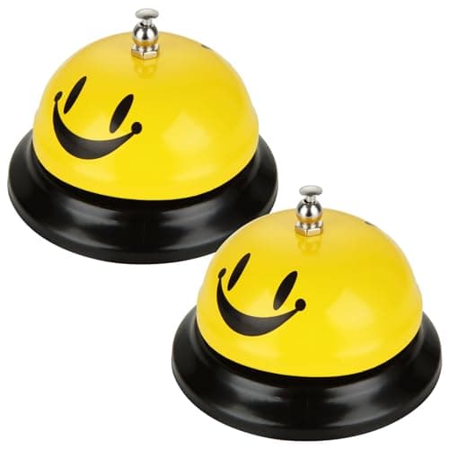 Image of ASelected Counter Bell Calling Bell 2Pcs Reception Service Bell 8.5Cm Desk Bell For Hotels Schools Restaurants Reception Areas Hospitals Kitchen And Bars Yellow