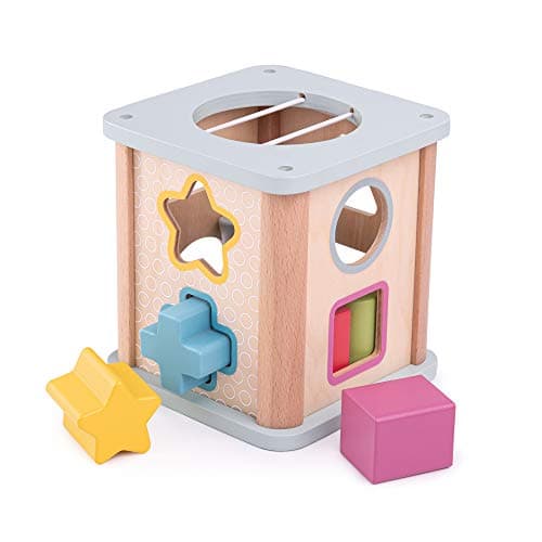 Image of Bigjigs Toys, Wooden Shape Sorter, Wooden Toys, Baby Shape Sorter, Wooden Toys for 1 Year Olds, Baby Toys, FSC® Certified, Handmade Wooden Toys
