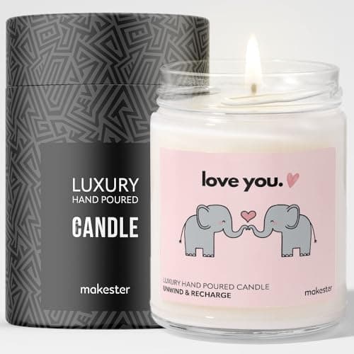 Image of Elephant Gifts - Luxury Soy Wax Candle - Vanilla, Jasmine, Sugared Almond - Makester