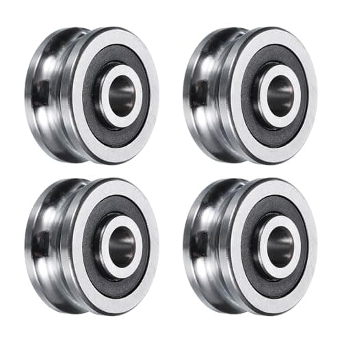 Image of sourcing map 4pcs SG25 U Groove Track Guide Bearing 8x30x14mm U Groove Roller Wheel (GCr15) Chrome Steel Bearings, ABEC3