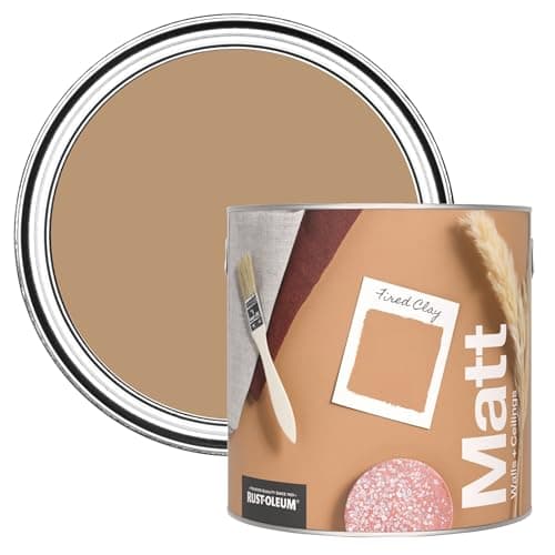Image of Rust-Oleum Colours Matt Emulsion Wall and Ceiling Paint - Fired Clay 2.5L