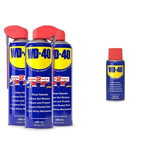 Image of WD-40 Smart Straw Triple Pack 450ml | Multi-Use Lubricant & Corrosion Inhibitor for Home, Garage & Workshop & Multi-Use Product Original Spray Can 100ml