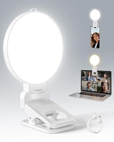 Image of NiceVeedi Portable Selfie Light, Rechargeable LED Video Conference Light, 3000K-6500K Clip on Photography Ring Photo Light for Selfie/Makeup/TikTok/Vlog/Zoom Meeting/Video Recording
