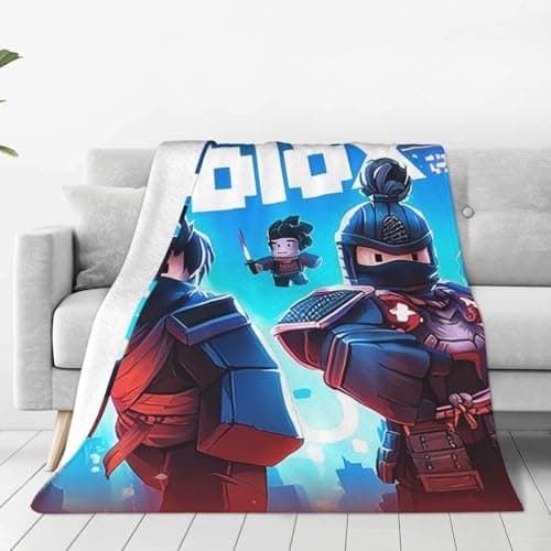 Image of ASLKXOPEMG Ultra Soft Throw Blanket for Adults Warm Cozy Fleece roblox Blanket for Sofa Bed Travel Machine Washable Lightweight Blankets 40"x30"