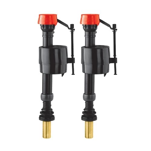 Image of Fluidmaster PRO45B Twin Pack Bottom Entry Fill Valve, 1/2″ Heavy-Duty Brass Shank, Adjustable Height, Anti-Siphon Protection, Noise-Free Fast Refill, Minimal Water Hammer, 5-Year Warranty