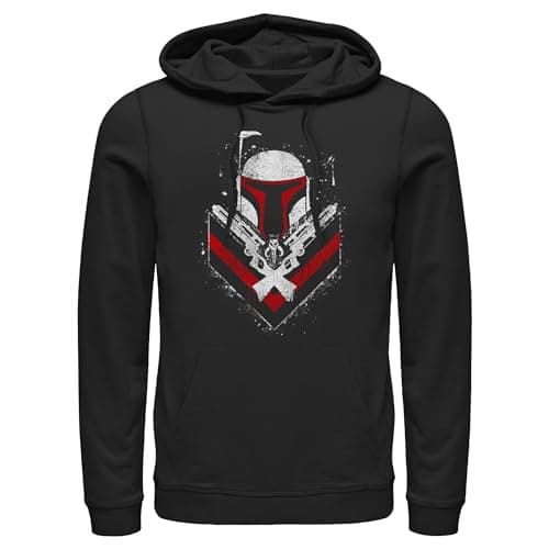 Image of STAR WARS Men's Boba Fett No Threats Only Promises Pull Over Hoodie, Black, M
