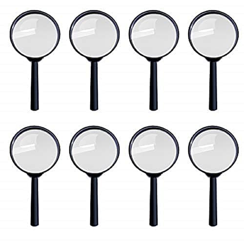 Image of GOLDGE 8pcs Handheld Large Magnifying Glasses for Kids Toy Magnifying Glass, for Reading, Inspection, Hobbies & Crafts