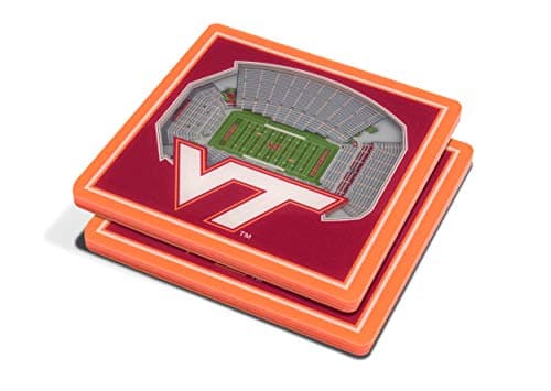Image of YouTheFan NCAA Virginia Tech Hokies 3D StadiumView Coasters - Lane Stadium Worsham Field