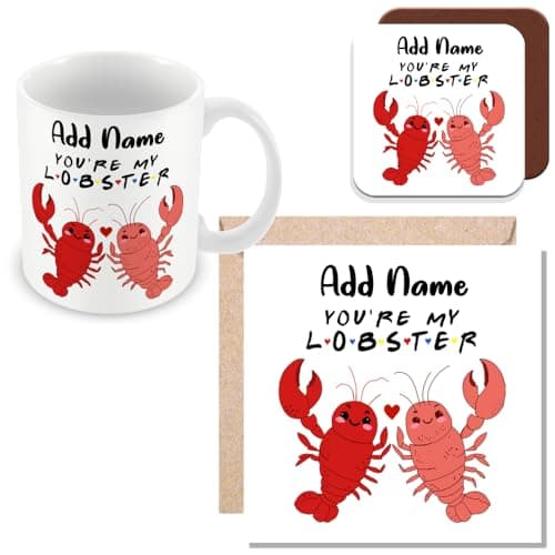 Image of MUGGZ - Personalised - Mug Card & Coaster - You're My Lobster - Couples in Love
