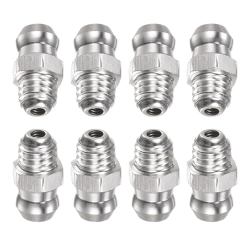 Image of TA-VIGOR 8Pcs Straight Grease Nipples Fitting, M6 x 1mm Metric Thread 201 Stainless Steel Hydraulic Grease Fitting Accessories for Automotive, Agricultural & Industrial Machinery
