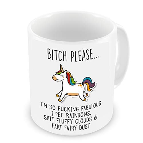 Image of VIROSA Funny Unicorn Mug – Bitch Please I’m So Fabulous – Rude and Fabulous Gift for Friends, Loved Ones, Coworkers – Birthday, Office, Xmas, Secret Santa, Sassy Coffee Cup – 11oz Ceramic Mug