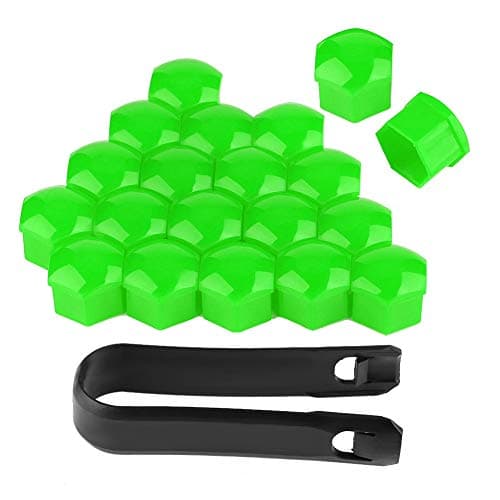 Image of KIMISS 20pcs Lug Nut Caps Lug Nut Covers Wheel Nut Caps Wheel Nut Covers 17mm Nut Car Wheel Lug Nut Cover Hub Screw Cover Hub Lug Nut Cover Anti theft Cover Cap (Green)