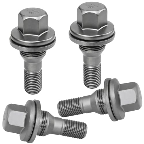 Image of 4 Pack Wheel Bolts Nuts M12x1.25 for Citroen Peugeot Tire Screws including Safety Nut, Suitable for C2, C3, C4, C5, 206, 207, 308, 407