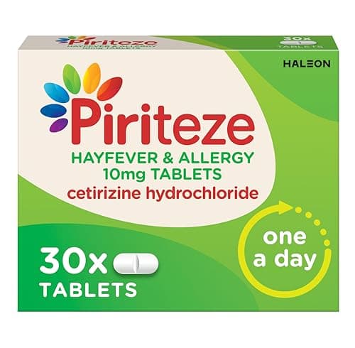 Image of Piriteze Hayfever & Allergy Antihistamine Tablets, Allergy Relief, Cetirizine, 30s