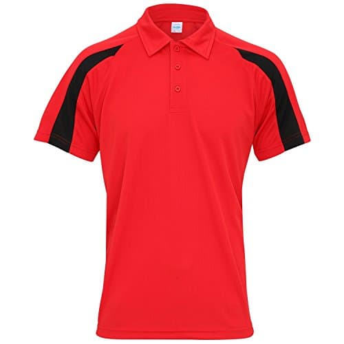 Image of AWDis Cool Contrast Polo Fire Red/Jet Black